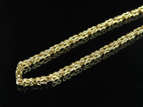 Mens Ladies 10k Yellow Gold Byzantine Link 25 Mm Chain Necklace 22 30