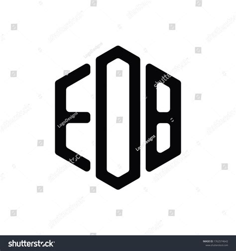 Eob Letter Logo Design Polygon Rounded Stock Vector Royalty Free