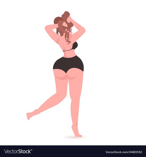 Girl In Bikini Beautiful Woman Standing Pose Love Vector Image
