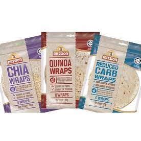 MISSION Tortilla Wrap Reduced Carb Wrap Chia Seed Quinoa Wholemeal