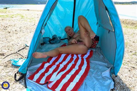 See Voyeur MILF Beth Show Off Her Hairy Pussy At The Beach Maturenl Porn Pics