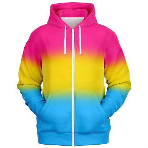 Pansexual Pride Ombre Full Zip Hoodie Pride Mode