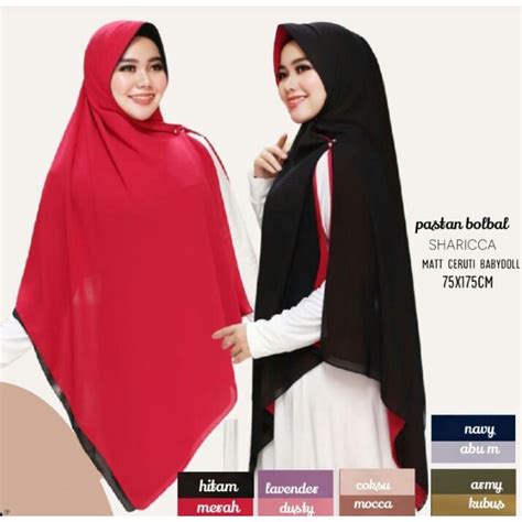 Jual Hijab Pashmina Instan Tali Jilbab Sharica Kerudung Bisa Bolak