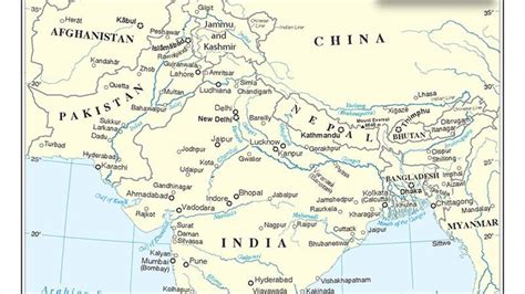 Map Of China And India