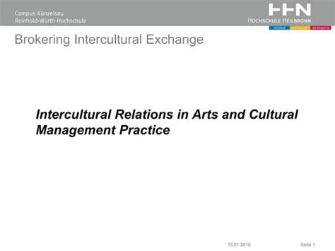 Intercultural Relations in Arts and Cultural Management | PPT