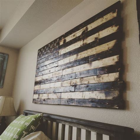 Wood Flag Huge Wood Burned American Flag Painted Stars Huge Wall