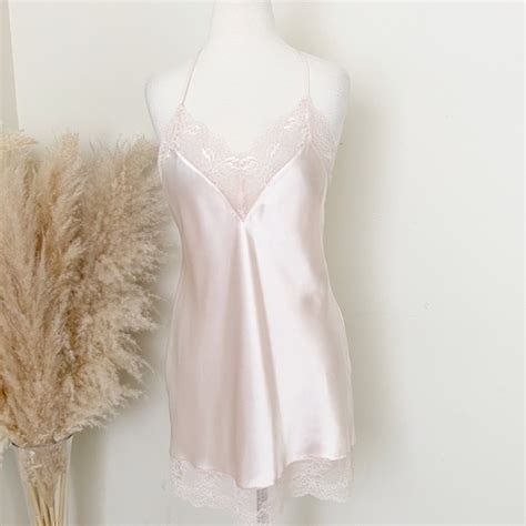 In Bloom Intimates Sleepwear Nwot Lace Trim Satin Slip Lingerie Sleep Dress Poshmark