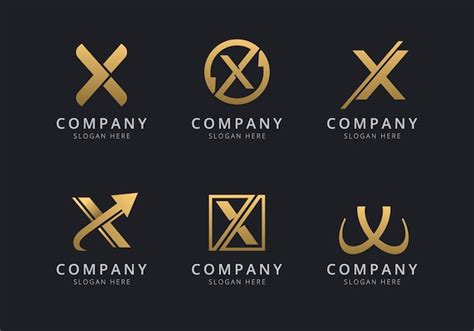 Iniciais X Modelo De Logotipo Uma Cor Dourada Para A Empresa