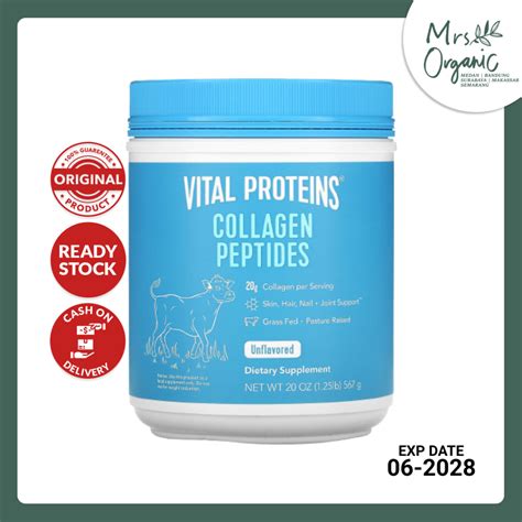 Jual Suplemen Fitnes Vital Proteins Collagen Peptides Unflavored 567 Gram Original Usa Shopee