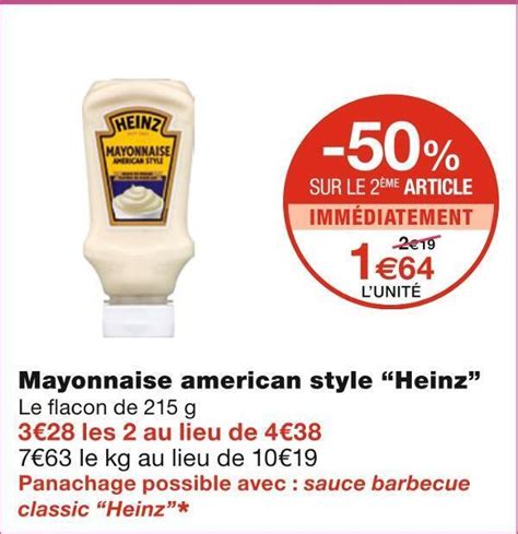 Promo Heinz Mayonnaise American Style Chez Monoprix