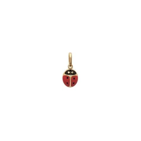 Pendentif Coccinelle Argent Et Mail Rouge Pour Enfant Lyn Or