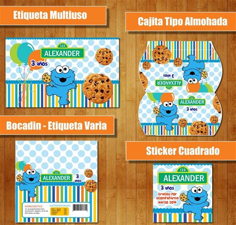 Kit Imprimible Monstruo Come Galletas Cookie Monster Baby En