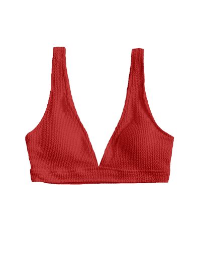 ZAFUL Solid High Leg Bikini Bottom In RED ZAFUL