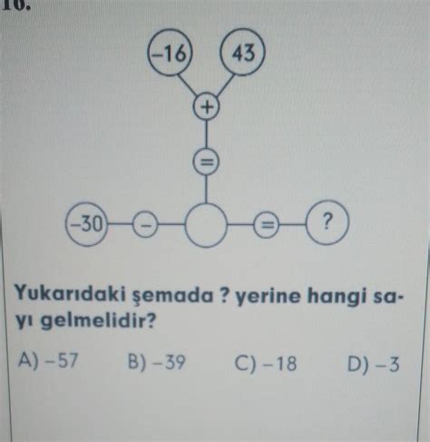 1643 30 Yukarıdaki şemada yerine hangi sa yi gelmelidir A 57B