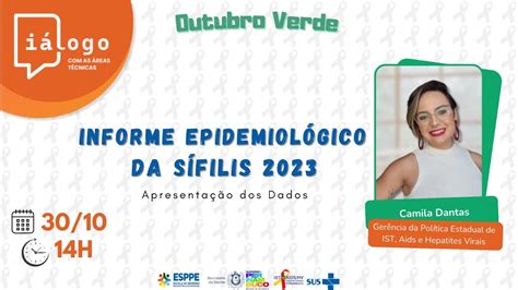 Outubro Verde Lan Amento Do Informe Epidemiol Gico Da S Filis E