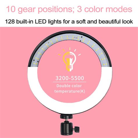 10 Led Ring Light Photographic Selfie Ring Lighting With Stand For