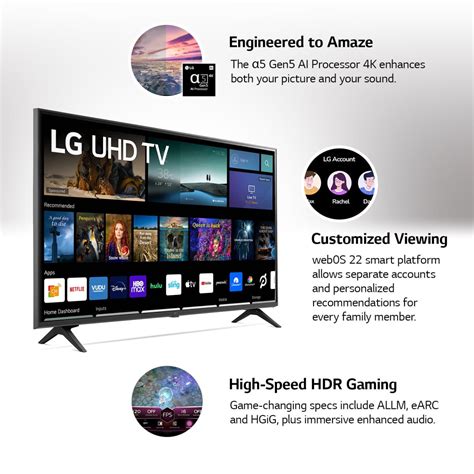 LG 55 Class 4K UHD 2160P WebOS Smart TV 55UQ7070ZUE 2022 Model The