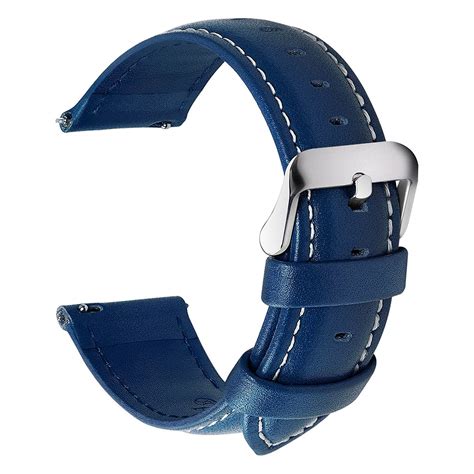 Fullmosa Uhren Lederarmband In Blau Mm Dornschlie E Aus Edelstahl