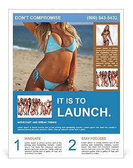 Stunning Woman In A Bikini A Visual Delight Flyer Template Design ID 0000049763