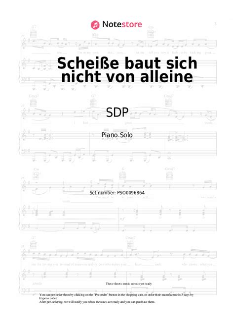 Schei E Baut Sich Nicht Von Alleine Piano Sheet Music Sdp Ers In