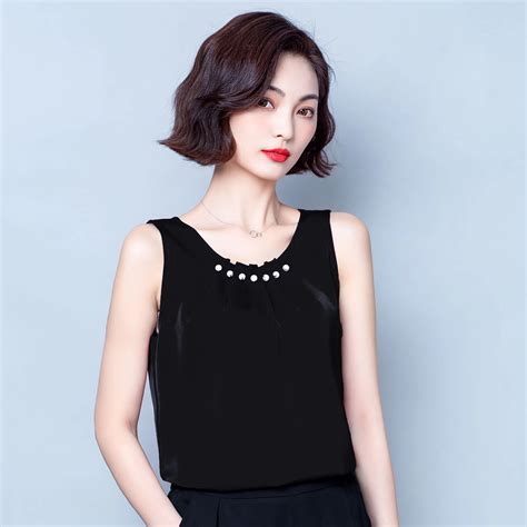 Off Korean Fashion Silk Women Blouses Beading Office Lady Women