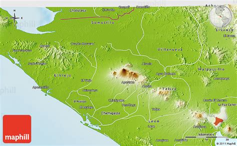 Physical 3D Map of Chinandega