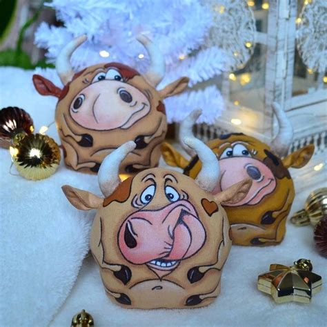 Текстильные игрушки Бычки по МК Людмилы Набиуллиной | Sugar cookie ...