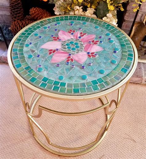 Sold Perfect Mosaic Table Etsy Mosaic Table Mosaic Mosaic Accent