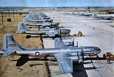 B 29 Superfortresses Parked At Their Base In The Marianas Via Flying