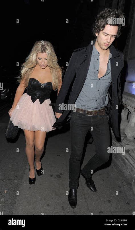 Mollie King and her boyfriend Andy Brown arriving at Aura nightclub for ...