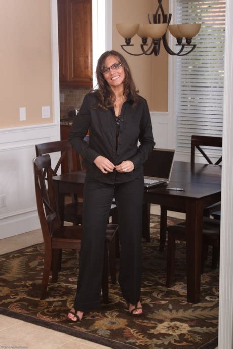 Gorgeous MILF With Glasses Klara Strips Unveils Her Tanned Curves Pussy CoedCherry