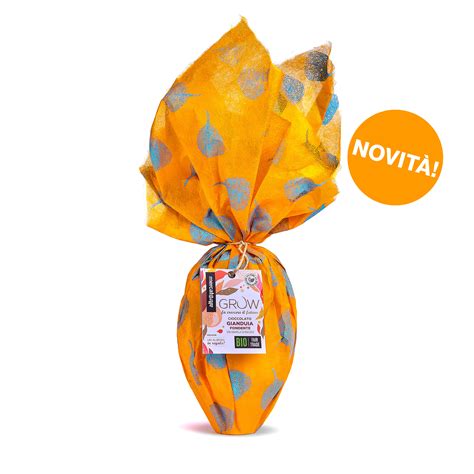 Grow Uovo Di Cioccolato Gianduia Con Granella Di Nocciole Bio