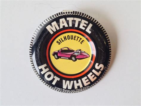 Mattel Hot Wheels Silhouette Fold Over Pin Button Etsy