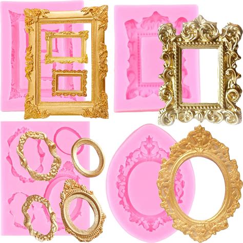 Amazon MIYAHOUSE Photo Frame Fondant Mold Picture Frames Silicone