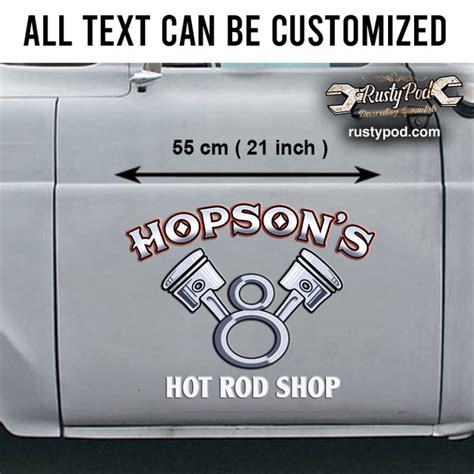 Personalized V Garage Piston Garage Hot Rod Garage Car Lettering Pinstriping Vinyl
