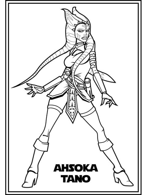 Ahsoka Star Wars Coloring Page - Free Printable Coloring Pages for Kids