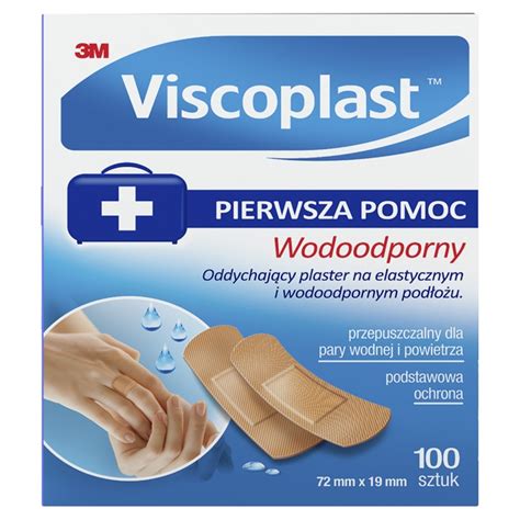 Viscoplast zestaw plastrów Wodoodporny 72 mm x 19 mm x 100 szt cena