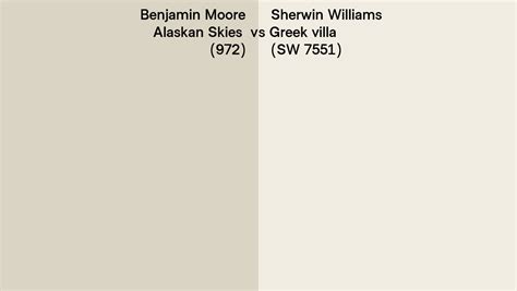 Benjamin Moore Alaskan Skies 972 Vs Sherwin Williams Greek Villa Sw 7551 Side By Side Comparison