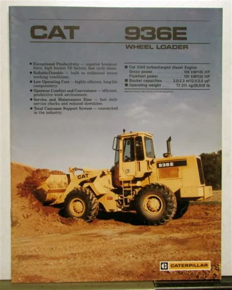 Cat E Wheel Loader Construction Specifications Sales Brochure