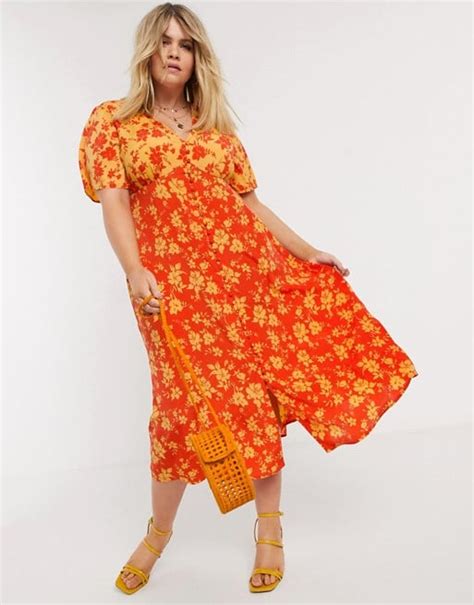 Neon Rose Plus Flora Midi Dress Best Dresses On Asos 2020 Popsugar