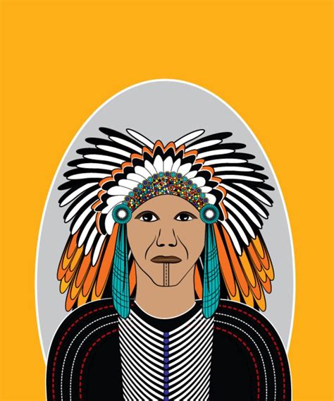 Native American Chief Greeting Card Note Card Blank Etsy