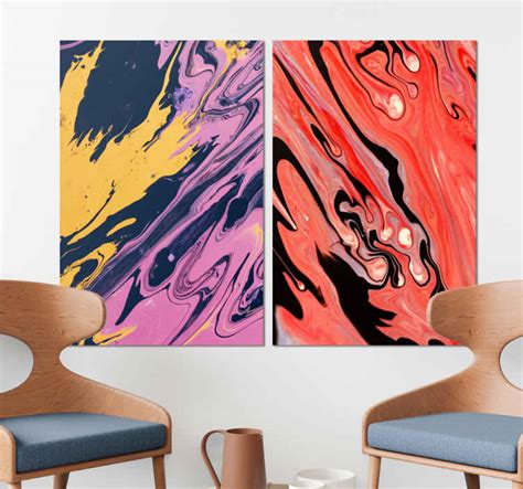 Colorful abstract modern art prints on canvas - TenStickers