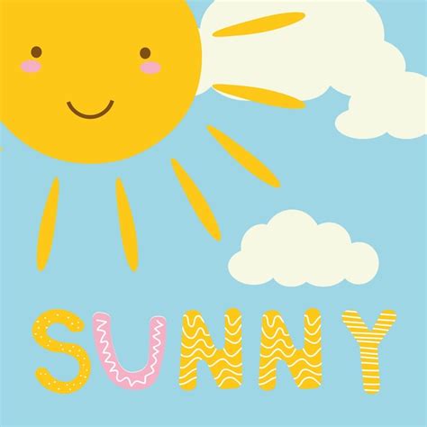 Premium Vector Good Morning Sunshine Cute Cartoon Style Greeting Card With Smiling Sun