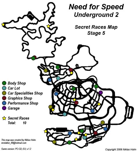 Need for Speed: Underground 2 Stage 5 Secret Races Map Map for PC by ...