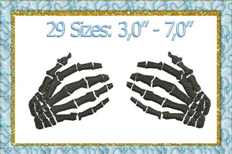 Skeleton Hand Embroidery Design Creative Fabrica