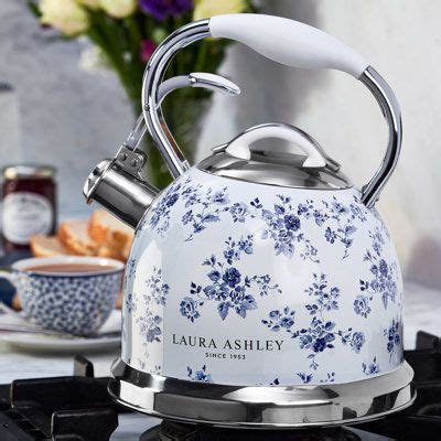 Laura Ashley VQ 10 Cup Stainless Steel Stovetop Tea Kettle - Stovetop ...