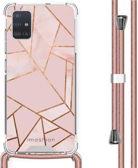 Imoshion Design Hoesje Met Koord Voor De Samsung Galaxy A51 Grafisch Koper Roze Goud