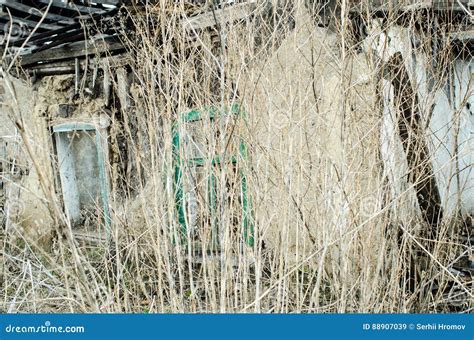 Rubble Of The Destroyed House In The Grass Stock Image Image Of