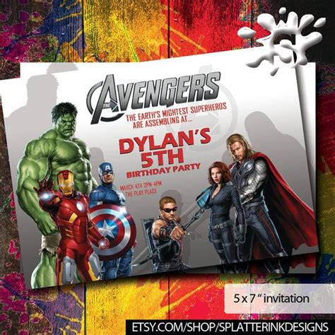 Avengers Birthday Invitations Avengers Invite Boys | Etsy