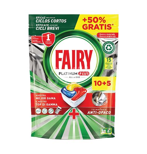 Fairy Lavavajillas Fairy Platinum 10 5 15 Dosis